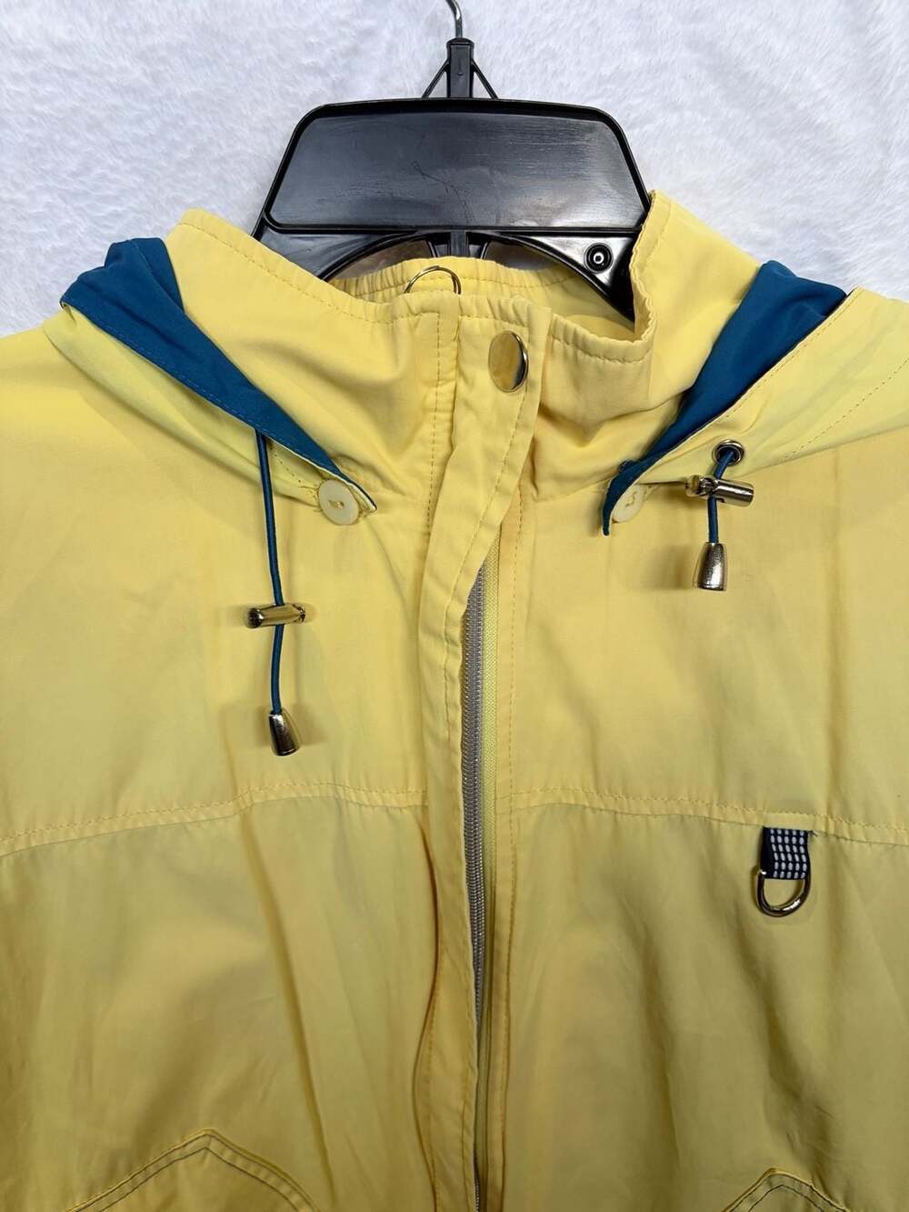 Vintage Yellow Windbreaker Jacket with Blue Trim